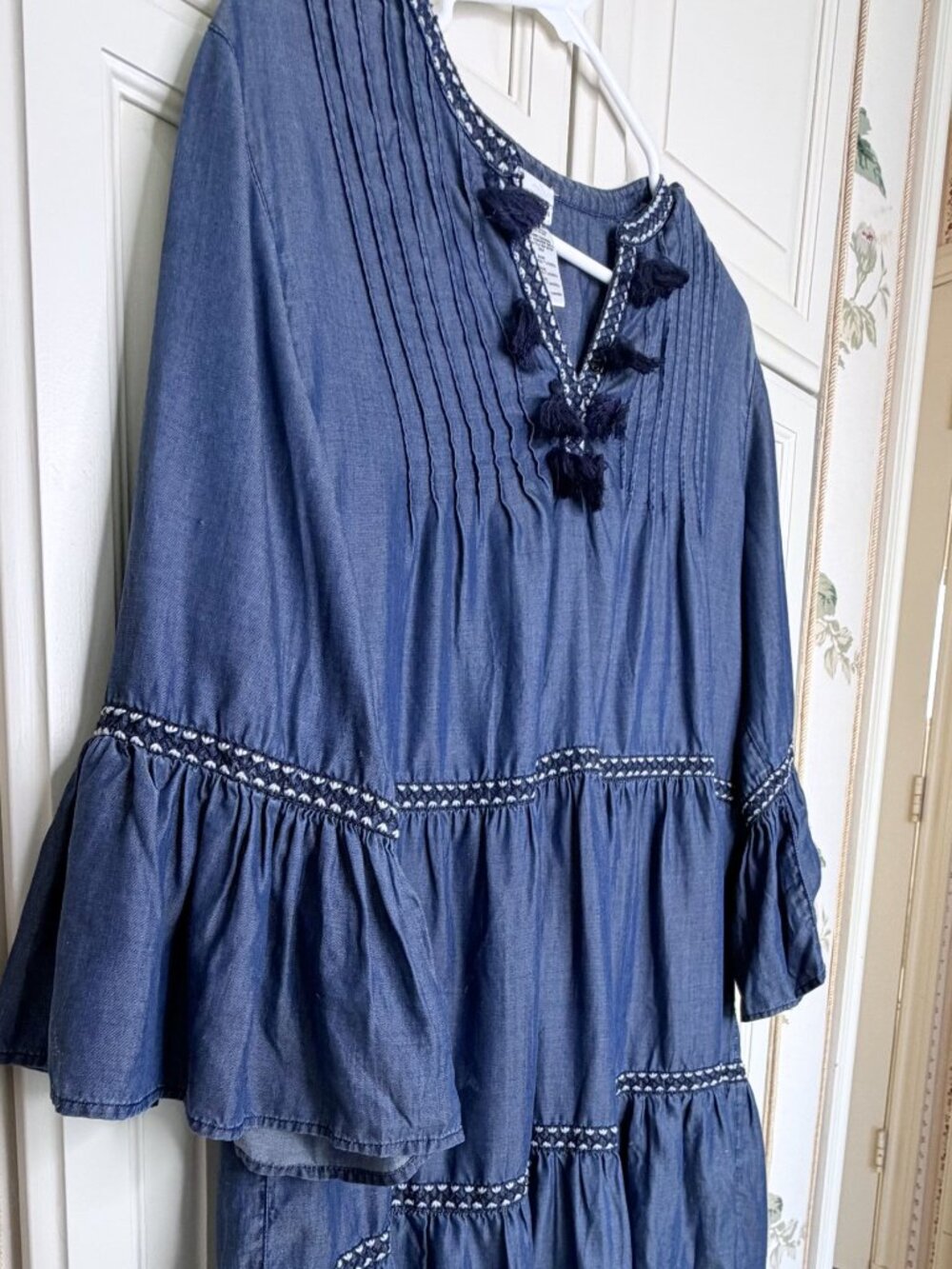 Tommy Bahama Embroidered Chambray Cover-Up Dress M - Picture 5 of 5